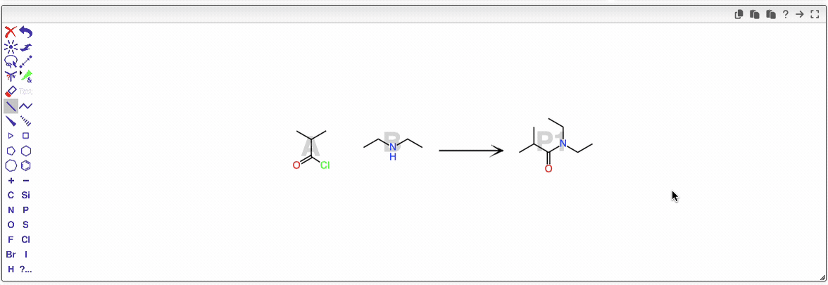 Add product of the reaction